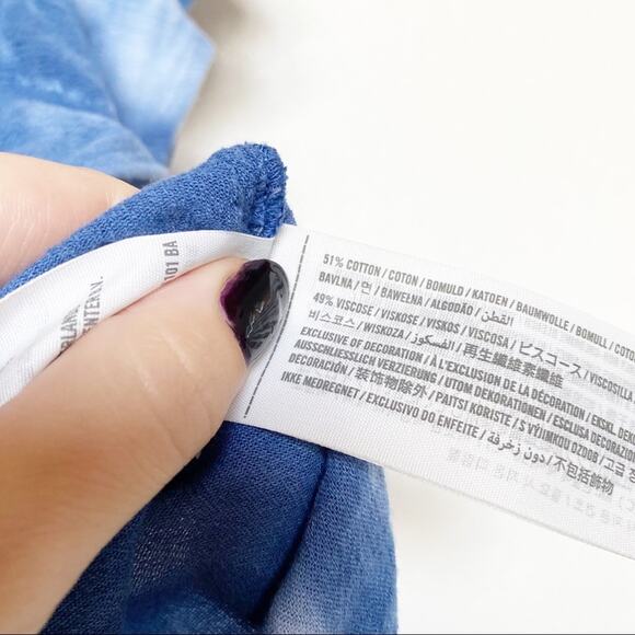 Hollister Embroidered Square Neck Tie Dye Top Size Small - Picture 6 of 8